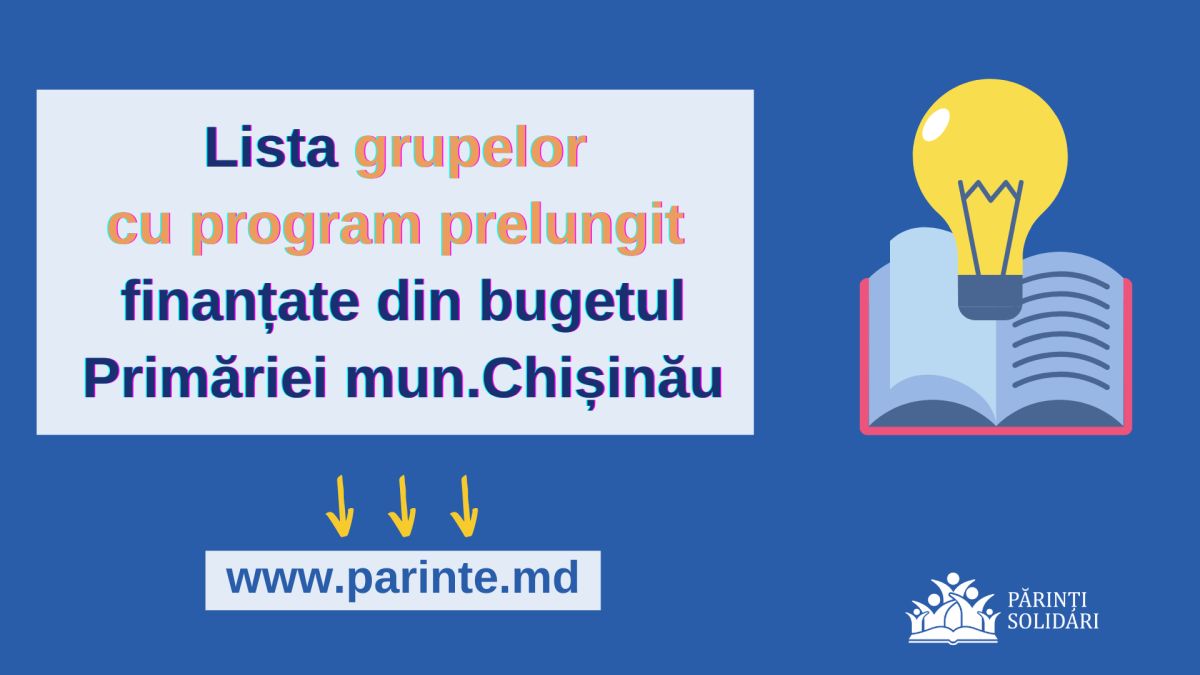 Read more about the article 1029 grupe gratuite cu program prelungit activează în 110 instituții de învățământ din mun.Chişinău în anul școlar 2022-2023